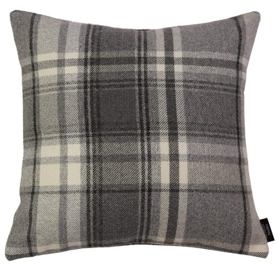 HomeGaige Plaid Throw Pillow East Urban Ash Hand Woven Charcoal Throw Pillow